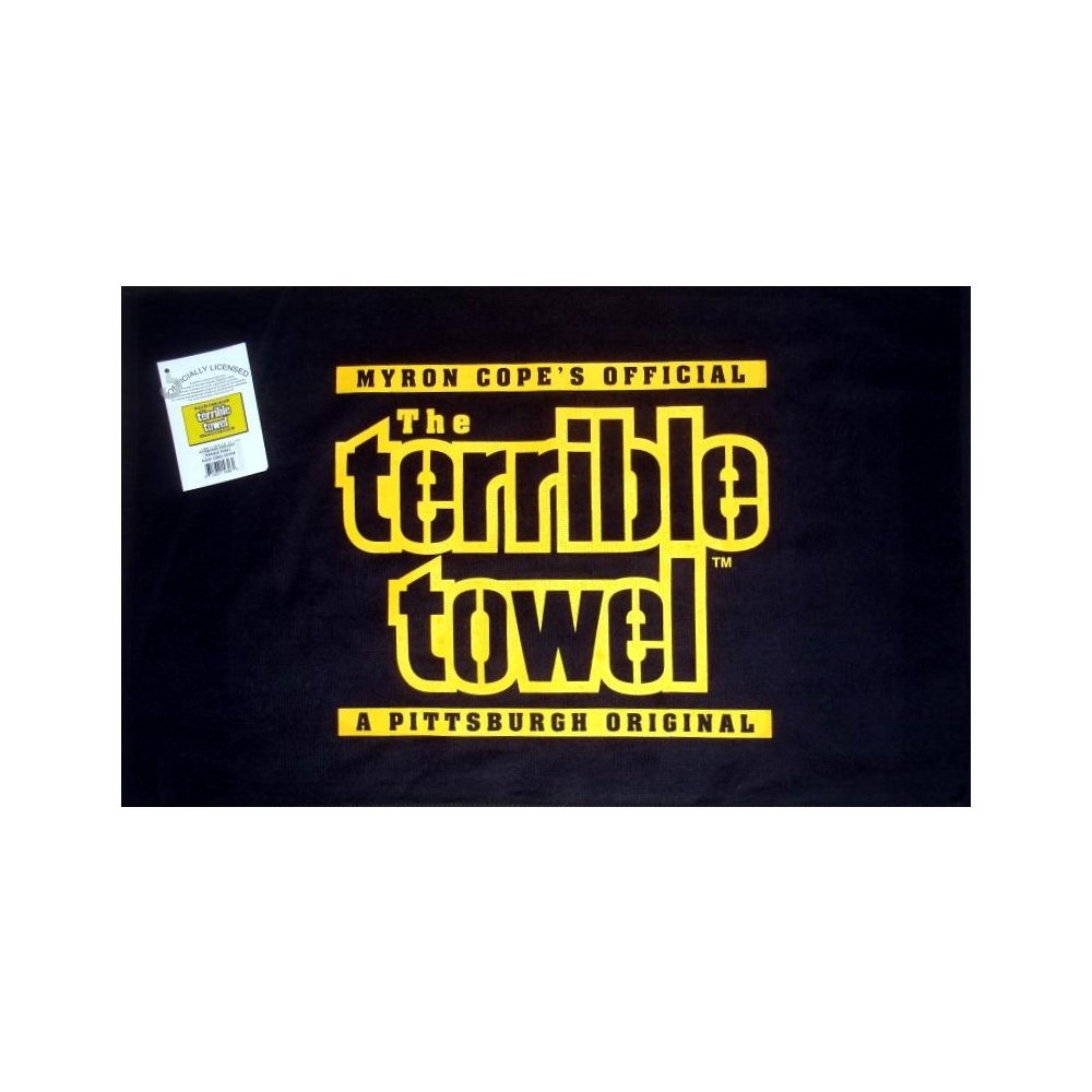 Myron Cope's Official Pittsburgh Steelers Terrible Towel BLACK Steel City Collectibles