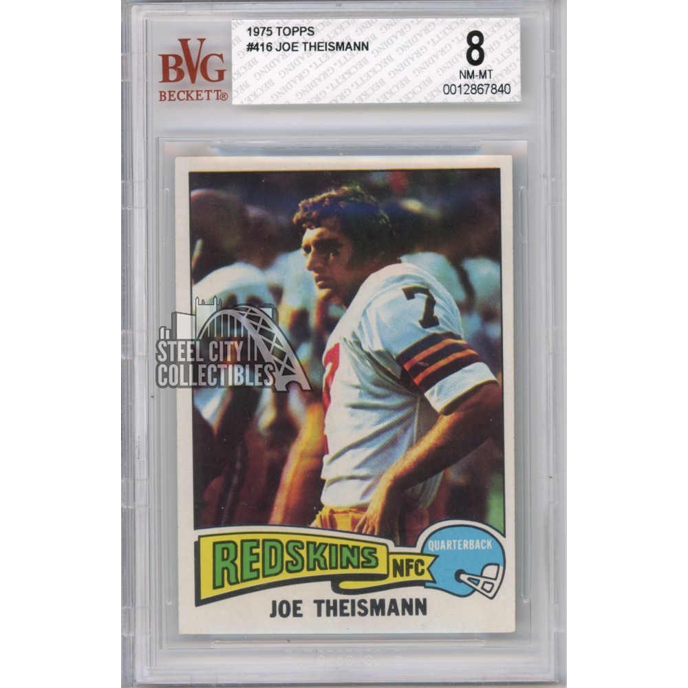 Joe Theismann 1975 Topps Rookie Card #416 BVG 8 NM-MT | Steel City