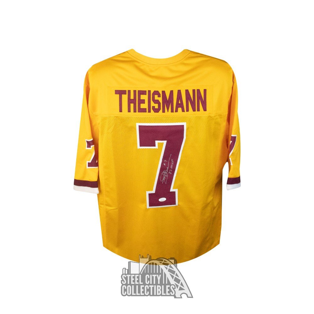 Joe Theismann 83 MVP Autographed Custom Yellow Football Jersey - JSA COA