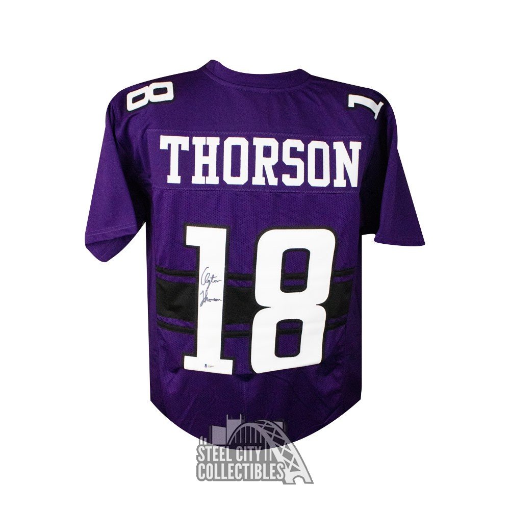 Clayton Thorson Autographed Northwestern Custom Football Jersey - BAS ...