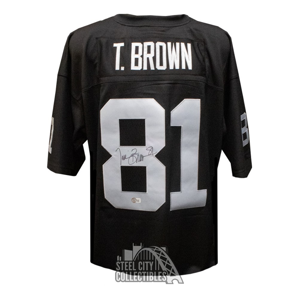 Tim Brown Autographed Oakland Mitchell & Ness Football Jersey BAS Steel City Collectibles
