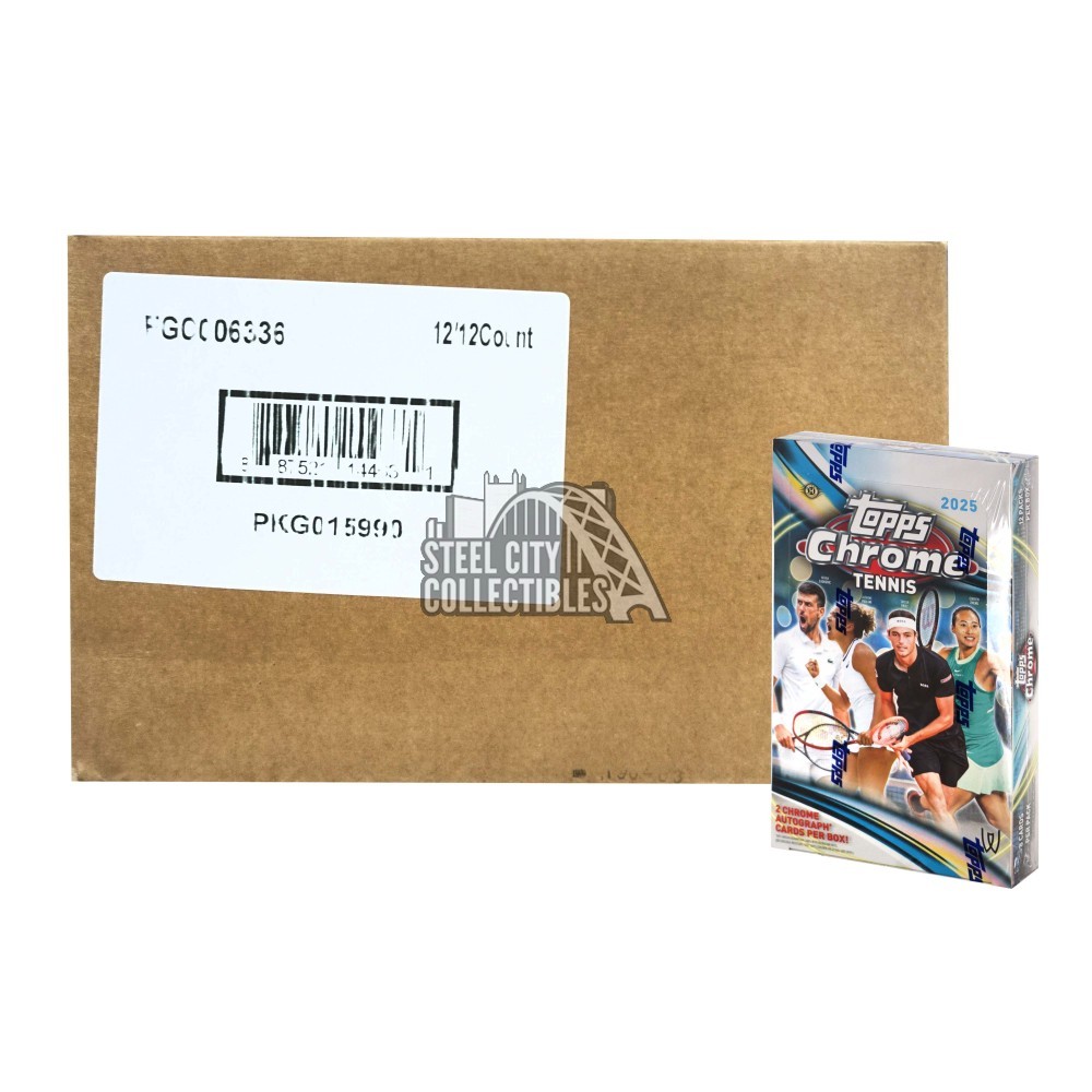 2025 Topps Chrome Tennis Hobby 12-Box Case | Steel City Collectibles