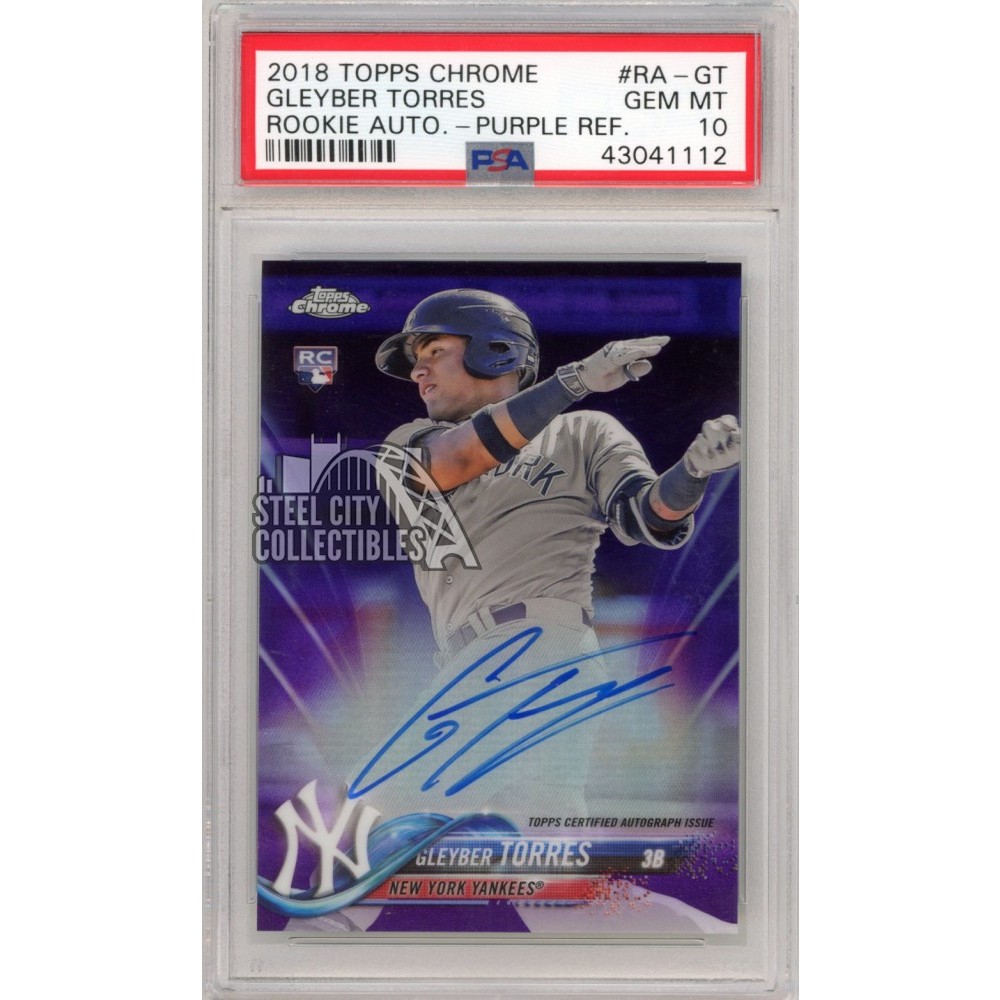 Gleyber Torres 2018 Topps Chrome Purple Autograph Rookie