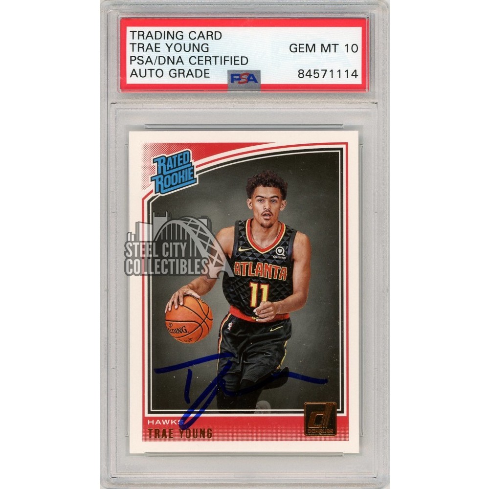 Trae Young 2018-19 Panini Donruss Autograph Rookie Card #198 PSA/DNA 10 |  Steel City Collectibles