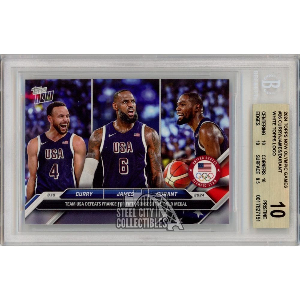 Stephen Curry/LeBron James/Kevin Durant 2024 Topps Now USA Olympic