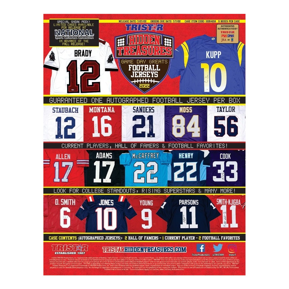 2022 Tristar Hidden Treasures Game Day Greats Autographed Football