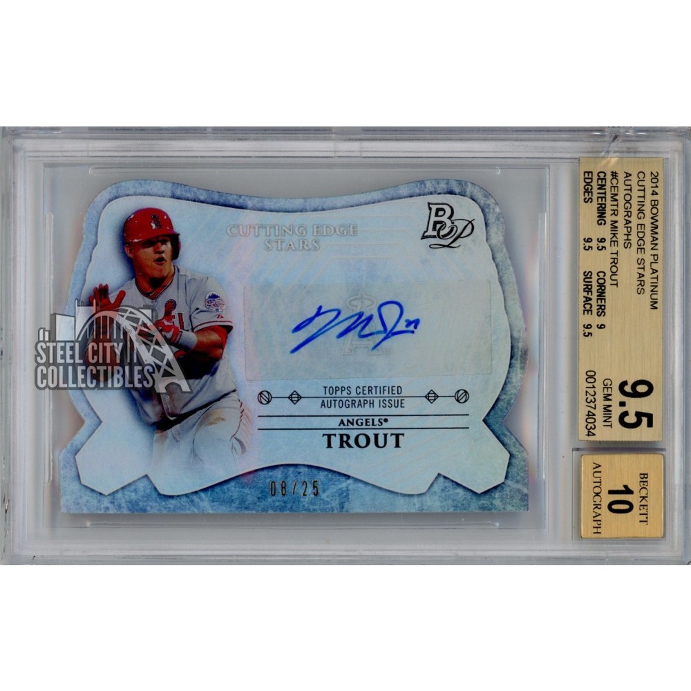 Mike Trout 2014 Bowman Platinum Die-Cut Autograph Card #CEA-MTR 08