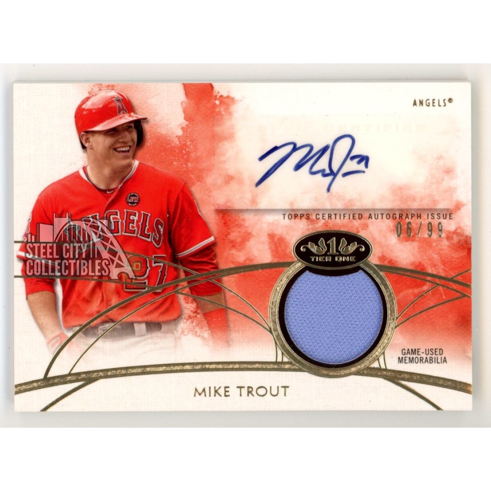 Mike Trout 2014 Topps Tier One Autograph Jersey Card #TOAR-MT 06
