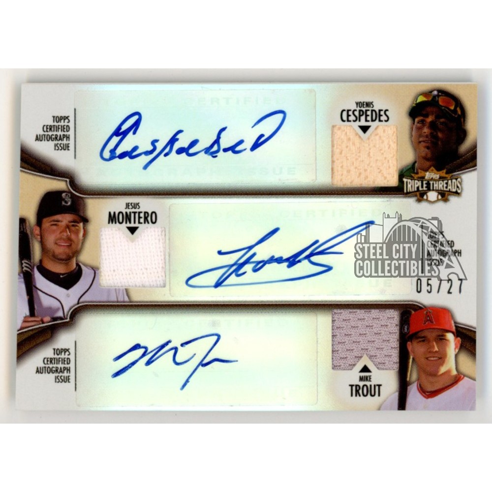 Mike Trout/Cespedes/Montero 2012 Topps Triple Threads Autograph 
