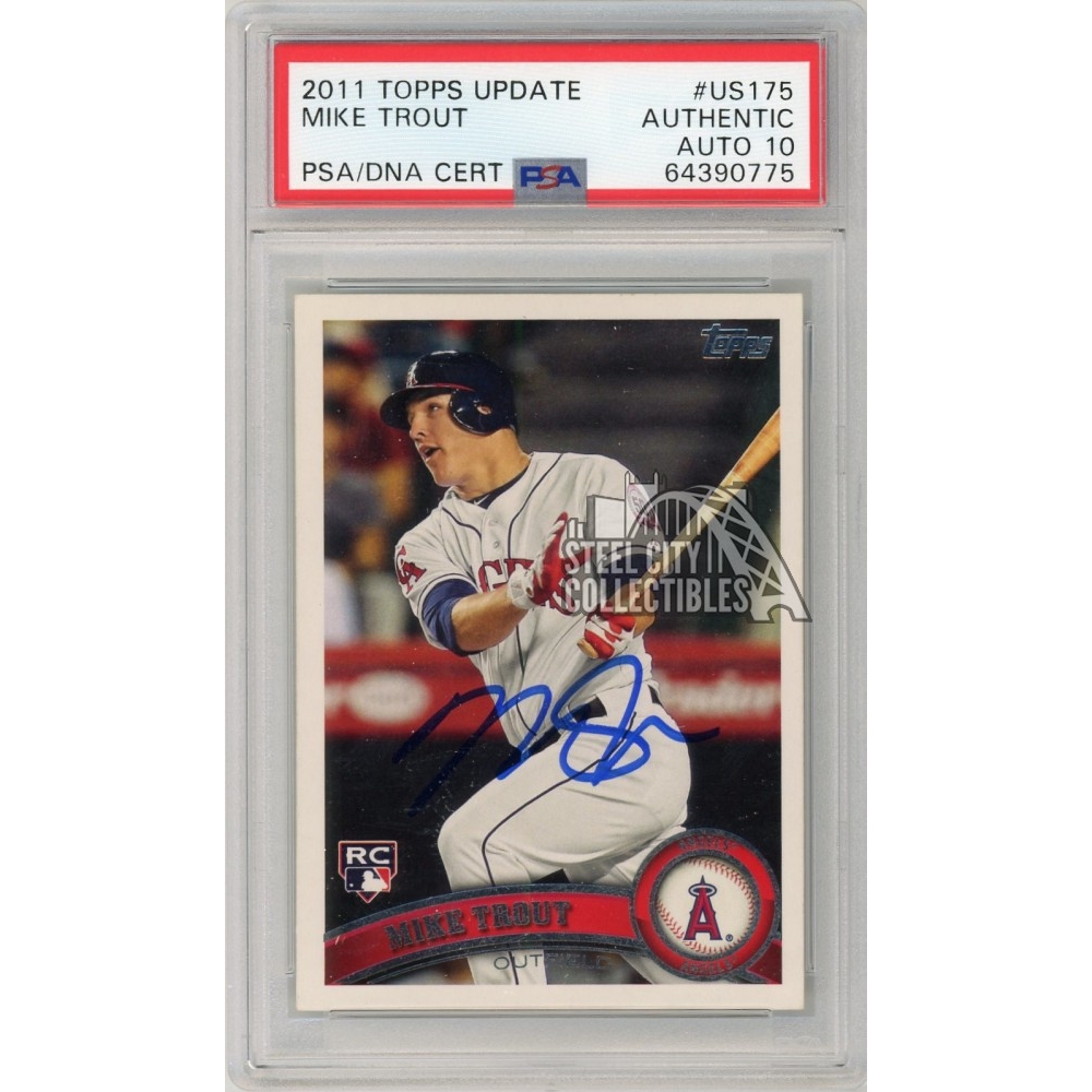 Mike Trout 2011 Topps Update Baseball Autograph Rookie Card #US175 -  PSA/DNA 10