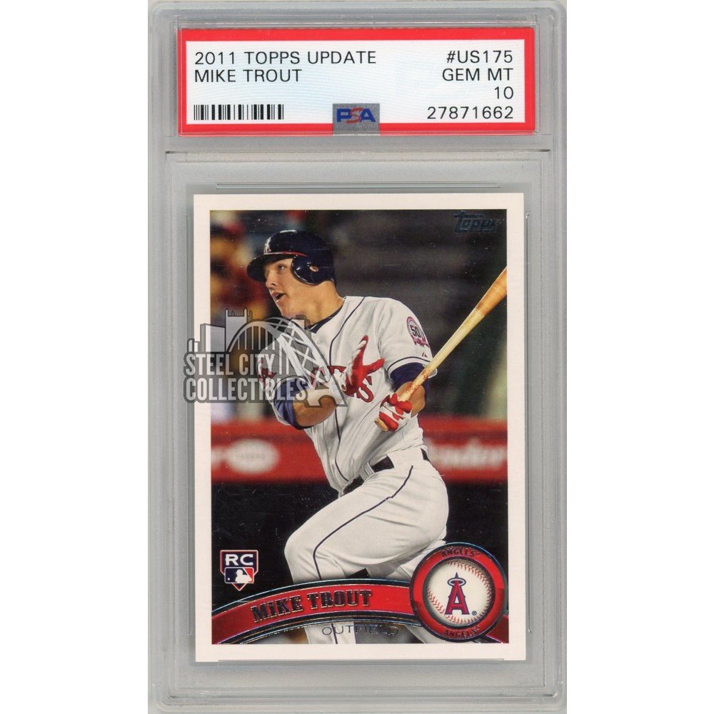 国内最安値! Trout Mike #94 Finest Topps 2011 トレーディングカード 【品質保証書付】 RC 10 PSA トレーディングカード Mike Trout 2011 Topps Update Baseball Rookie Card RC PSA 10