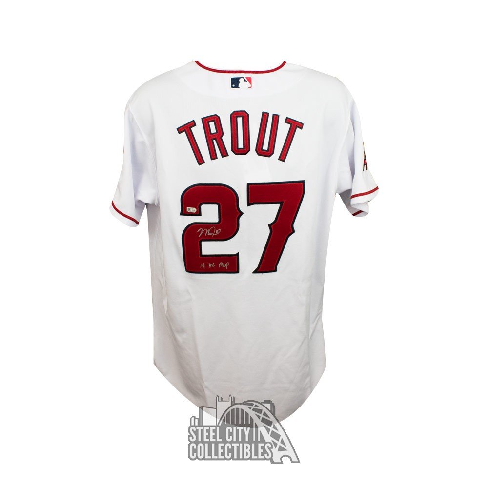 Mike Trout 14 AL MVP Autographed Los Angeles Angels Authentic Jersey