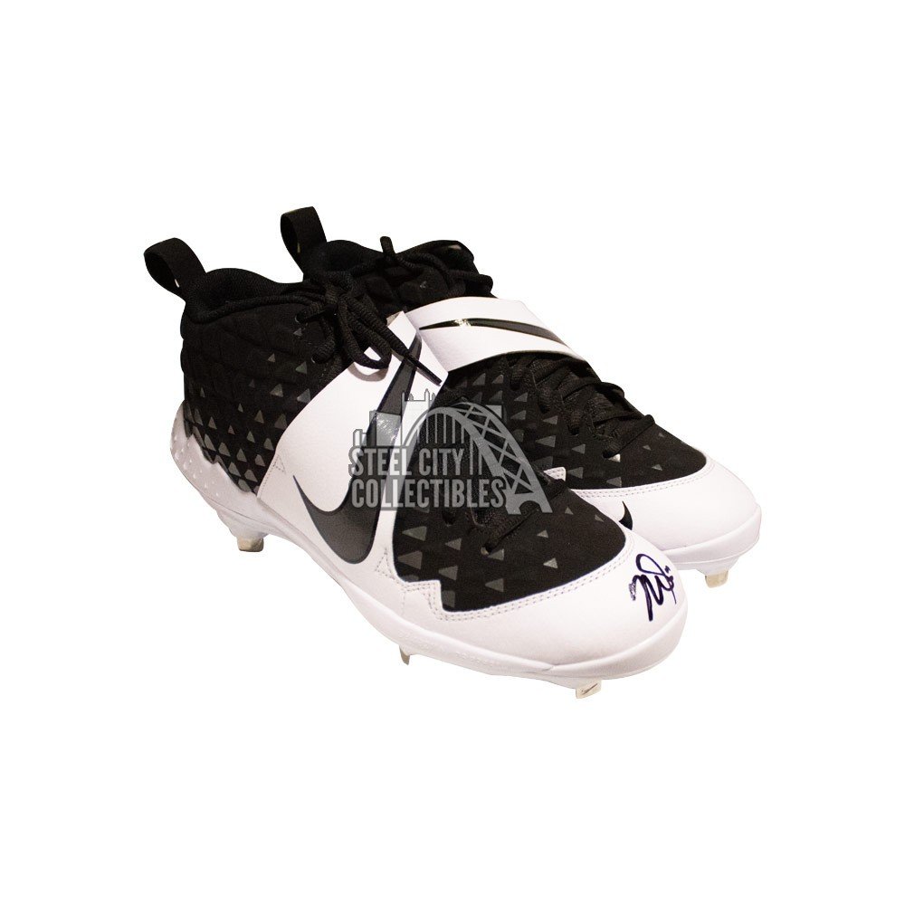 Mike Trout Autographed Nike Trout Black And White Baseball Cleats