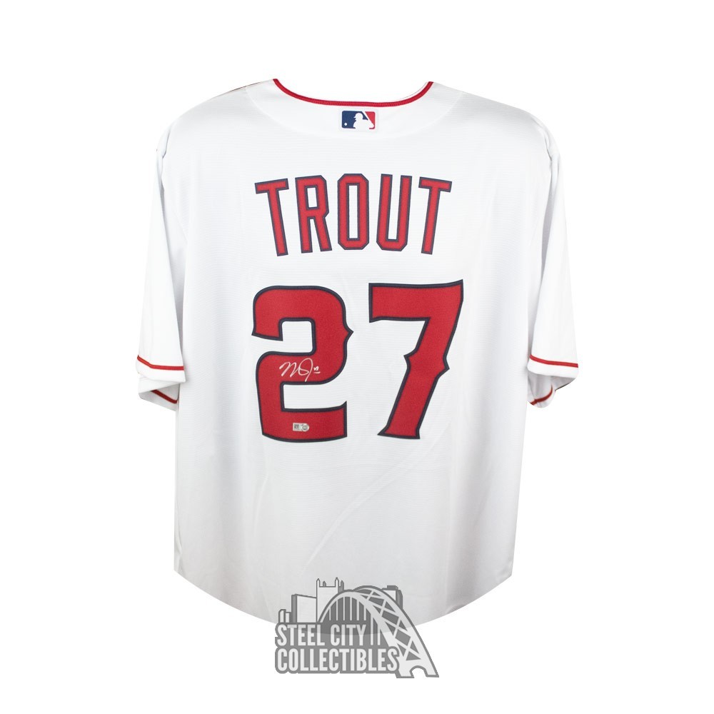 Mike Trout Autographed Los Angeles Angels White Nike Authentic Baseball  Jersey - MLB Hologram