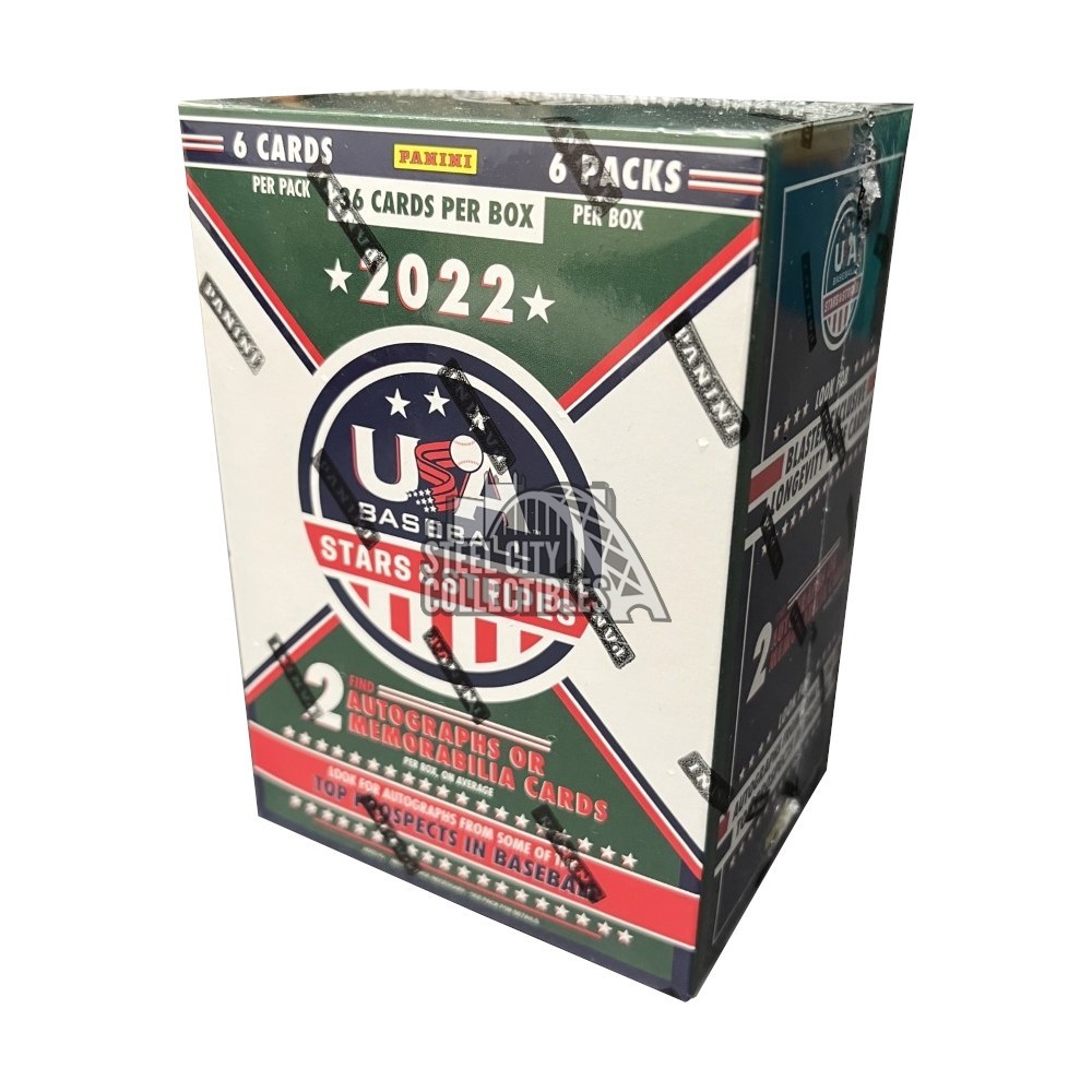 2022 Panini USA Stars & Stripes Baseball 6 Pack Blaster Box Steel