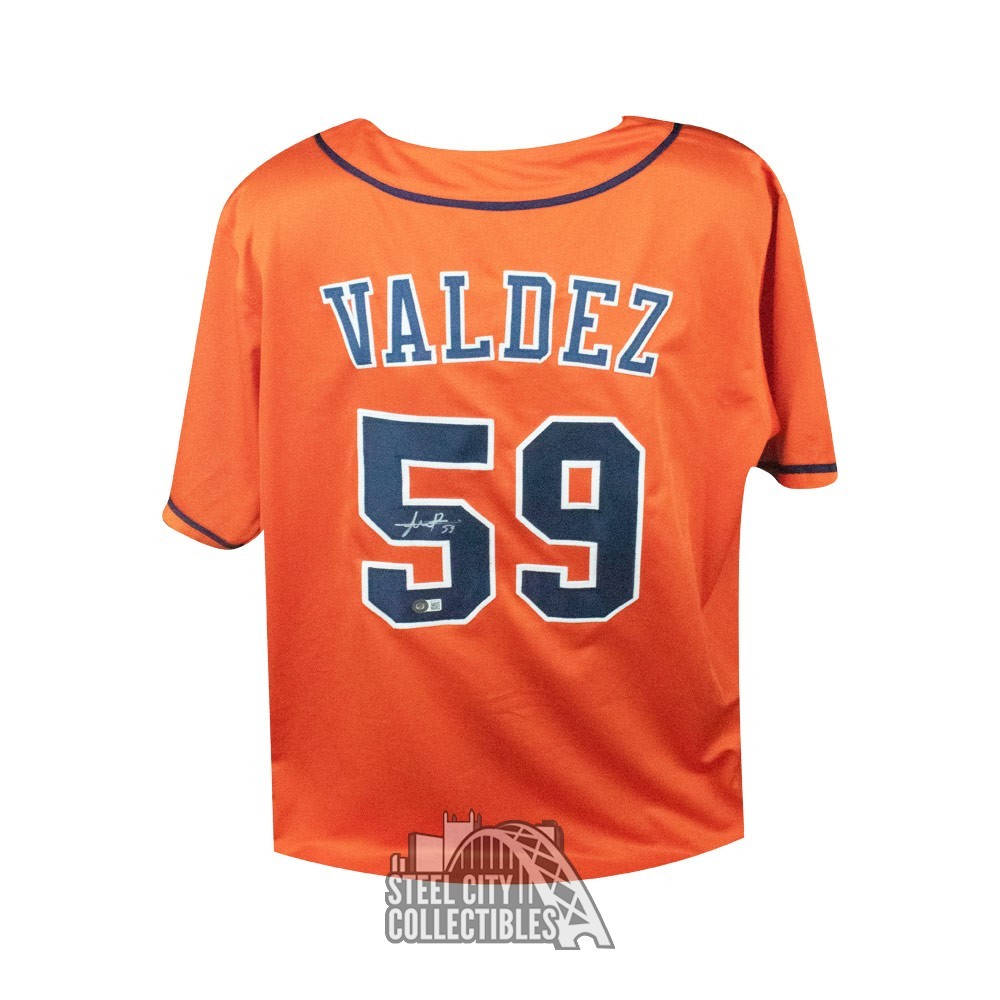 Framber Valdez Autographed Houston Custom Orange Baseball Jersey - BAS