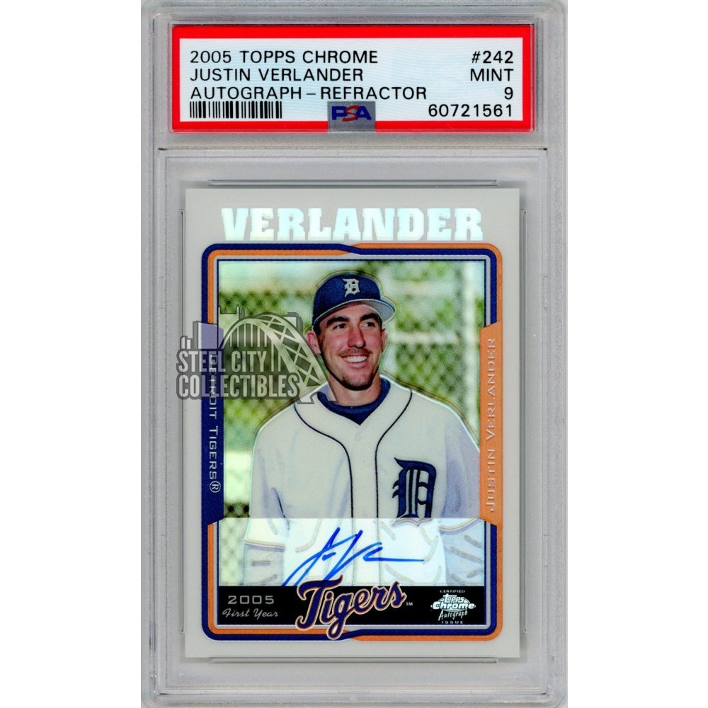 Justin Verlander 2005 Topps Chrome Refractor Autograph Rookie Card