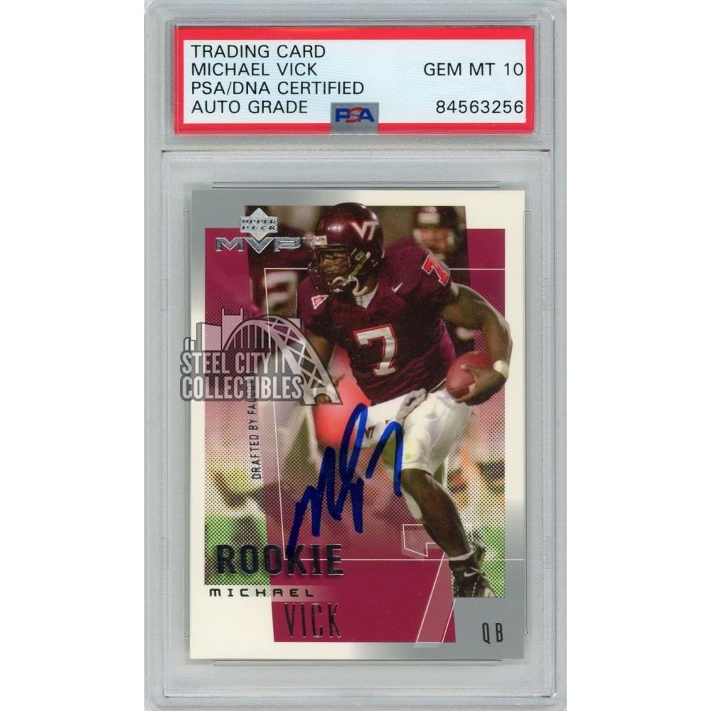 Michael Vick 2001 Upper Deck MVP Autograph Rookie Card 283 PSA/DNA 10