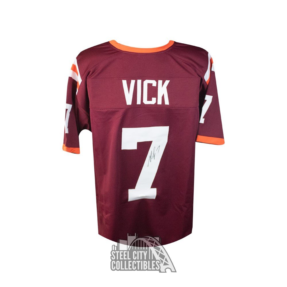 Michael Vick Virginia Tech Hokies Signed Autograph Custom Jersey JSA Witnessed Certified 
