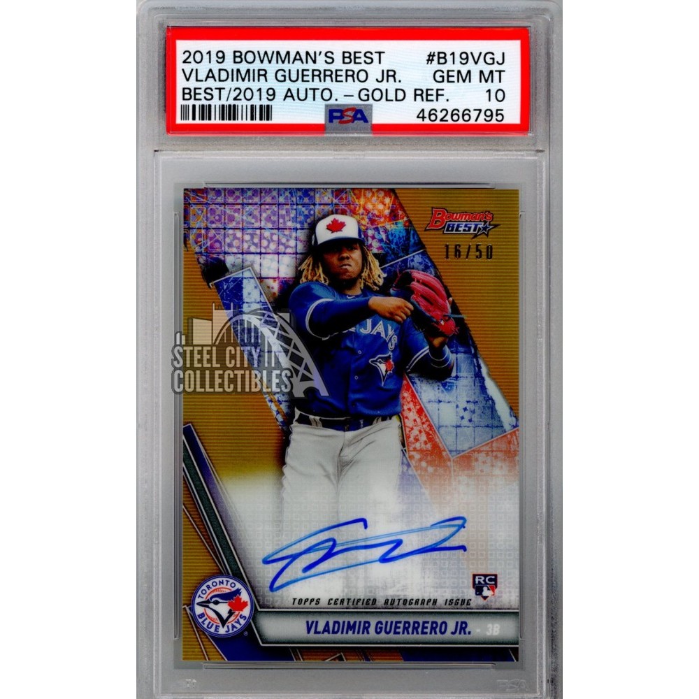 Vladimir Guerrero Jr 2019 Bowman's Best Gold Autograph Rookie Card