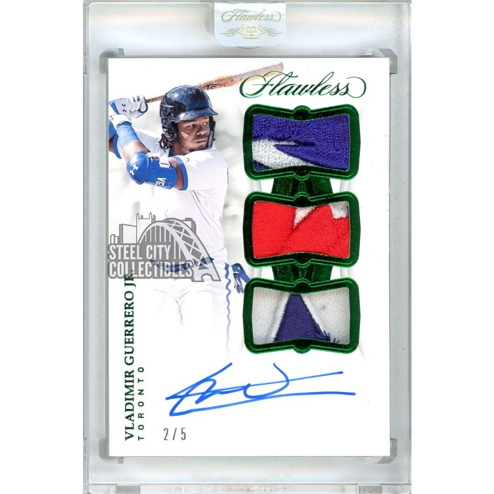 Vladimir Guerrero Jr 2019 Panini Flawless Emerald Autograph Patch
