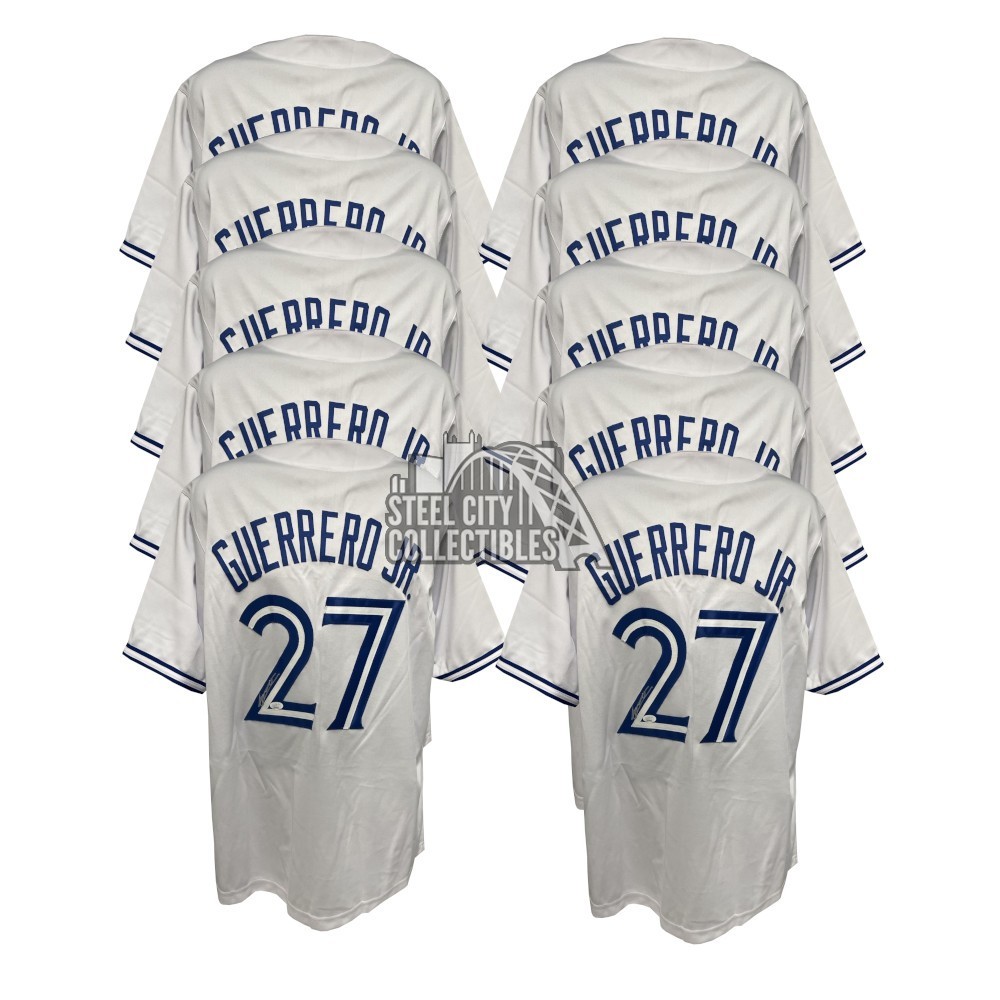 Vladimir Guerrero Jr Autographed Toronto White Custom Baseball Jersey  10-Count Lot - JSA