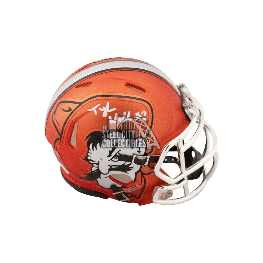 Tylan Wallace Autographed Oklahoma State Speed Mini Football Helmet