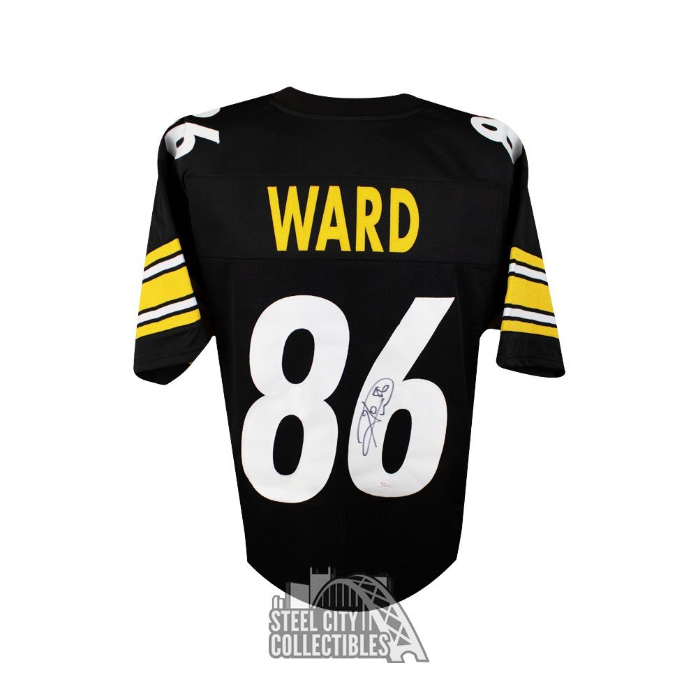 Hines Ward Autographed Pittsburgh Steelers Custom Black Football Jersey JSA (B)