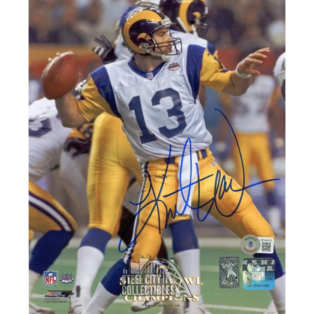 Kurt warner autographed jersey cheap