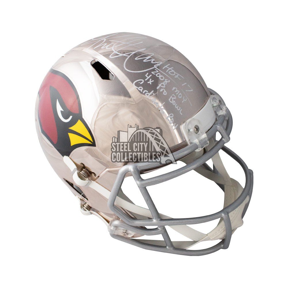 Kurt Warner Autographed Arizona Cardinals Chrome F/S Football Helmet BAS 4  Inscrip