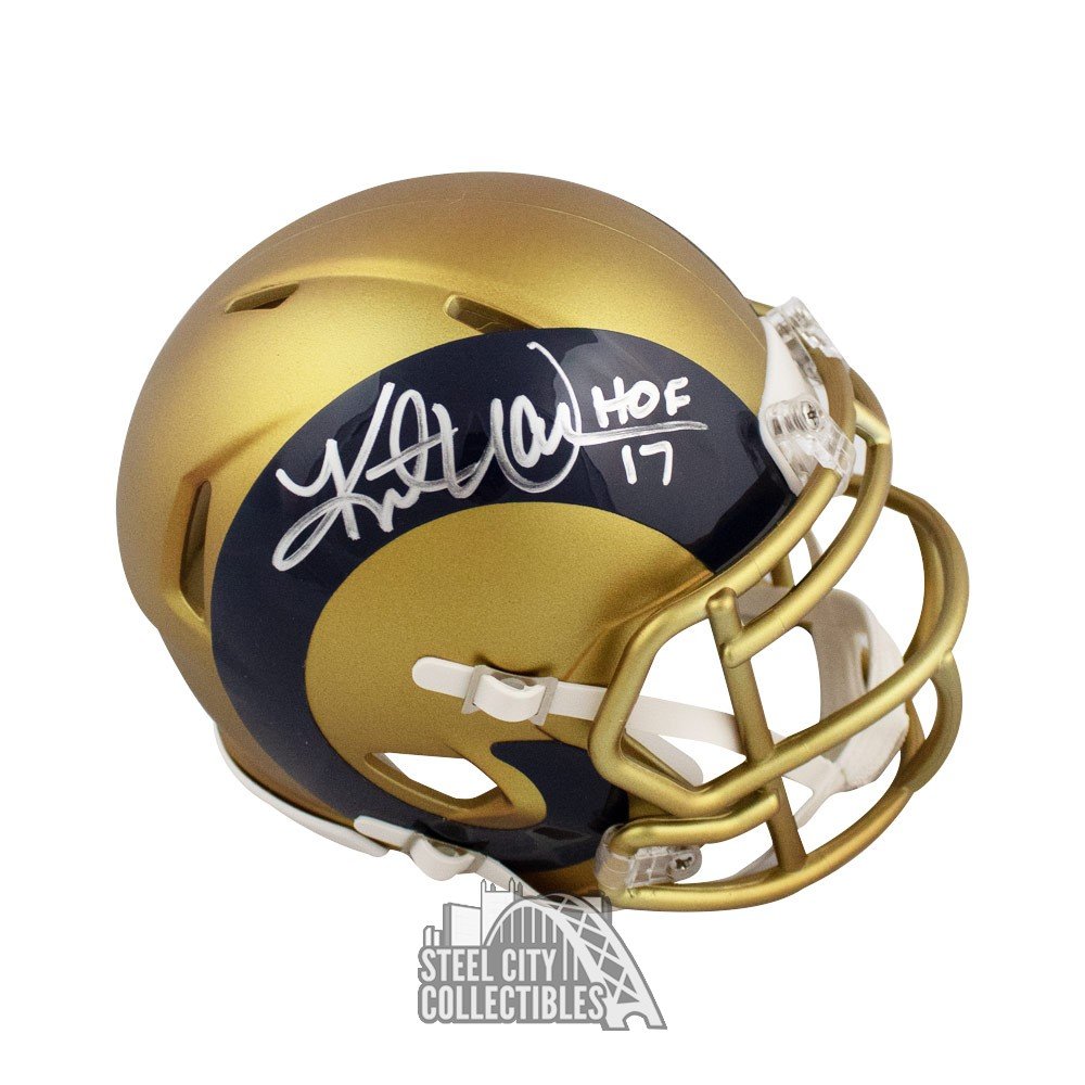 kurt warner autographed helmet