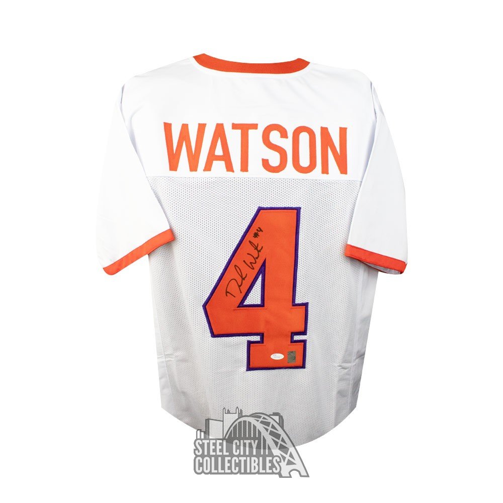 Deshaun Watson Autographed Clemson Tigers Custom White Football Jersey - JSA SD