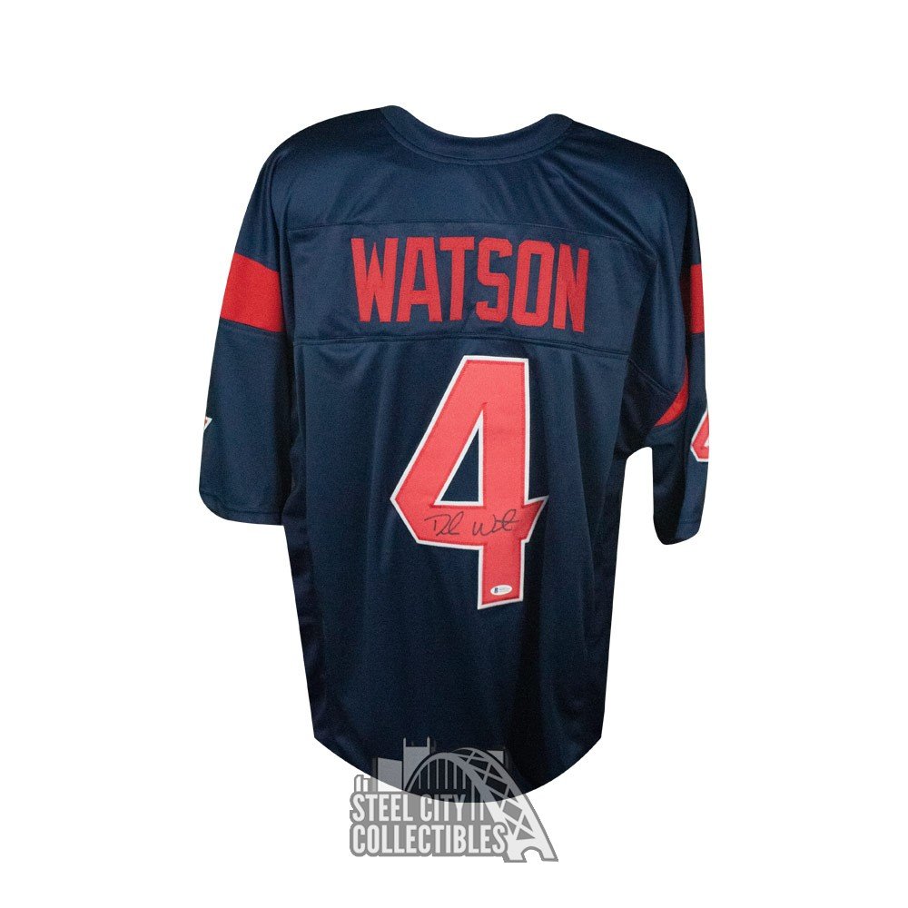 Deshaun Watson Autographed Houston Texans Custom Football Jersey - BAS COA