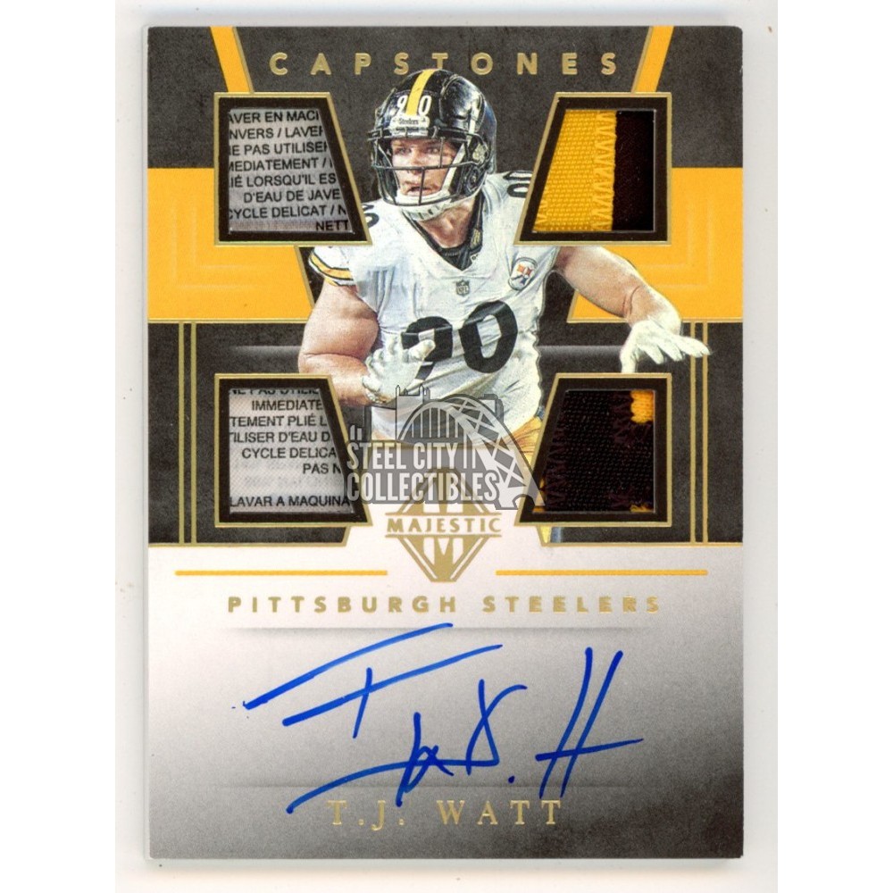 TJ Watt 2019 Panini Majestic Capstones Autograph Patch Card #CP-TJ