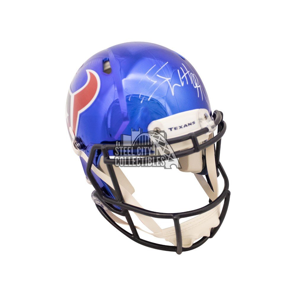 JJ Watt Autographed Texans Chrome Authentic Full-Size Football