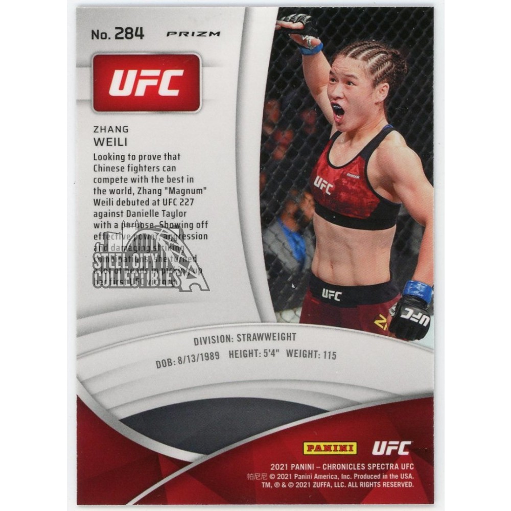 Zhang Weili 2021 Panini Spectra UFC Chronicles Sparkle Card