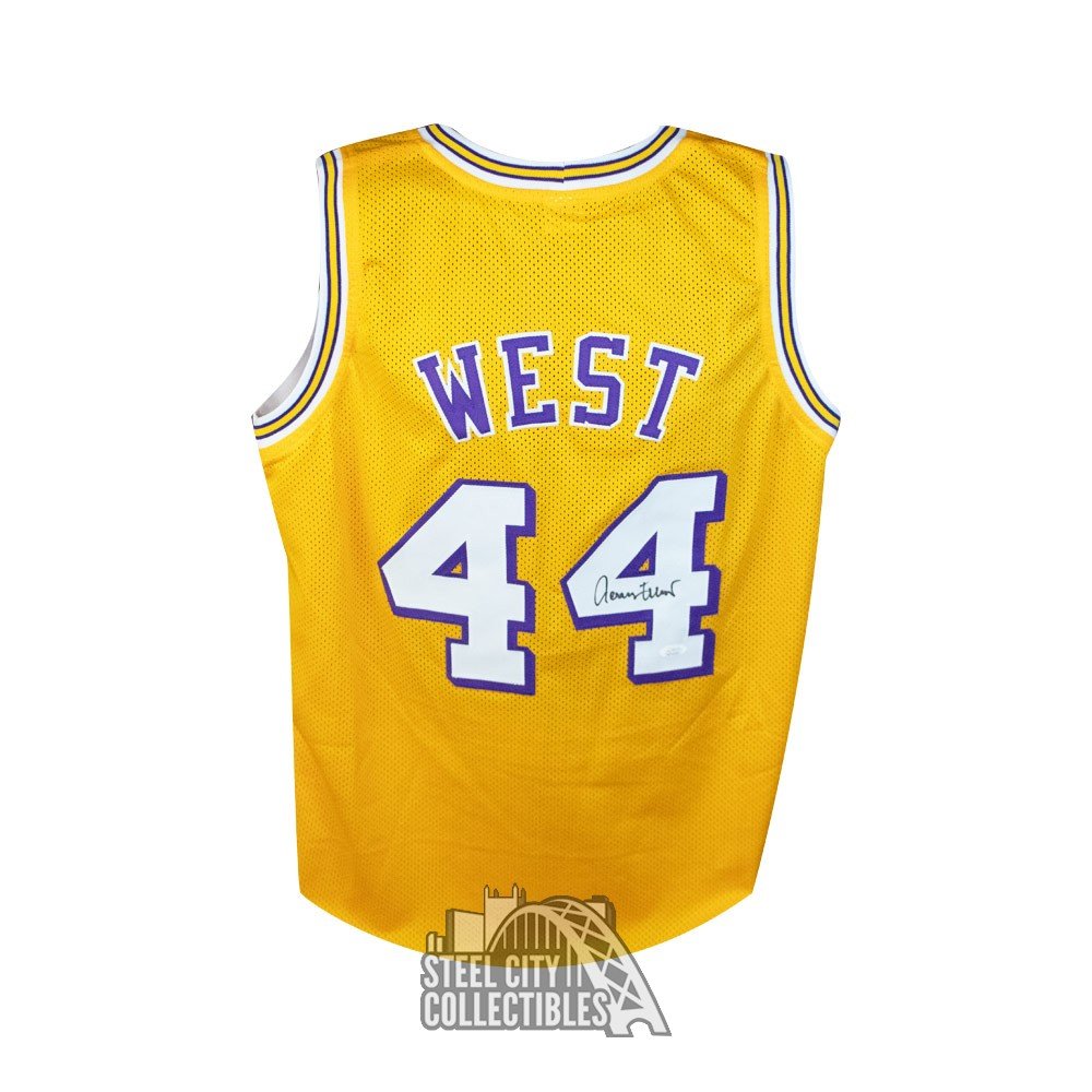 Jerry West Autographed Los Angeles Custom Basketball Jersey - JSA COA  (Gold)