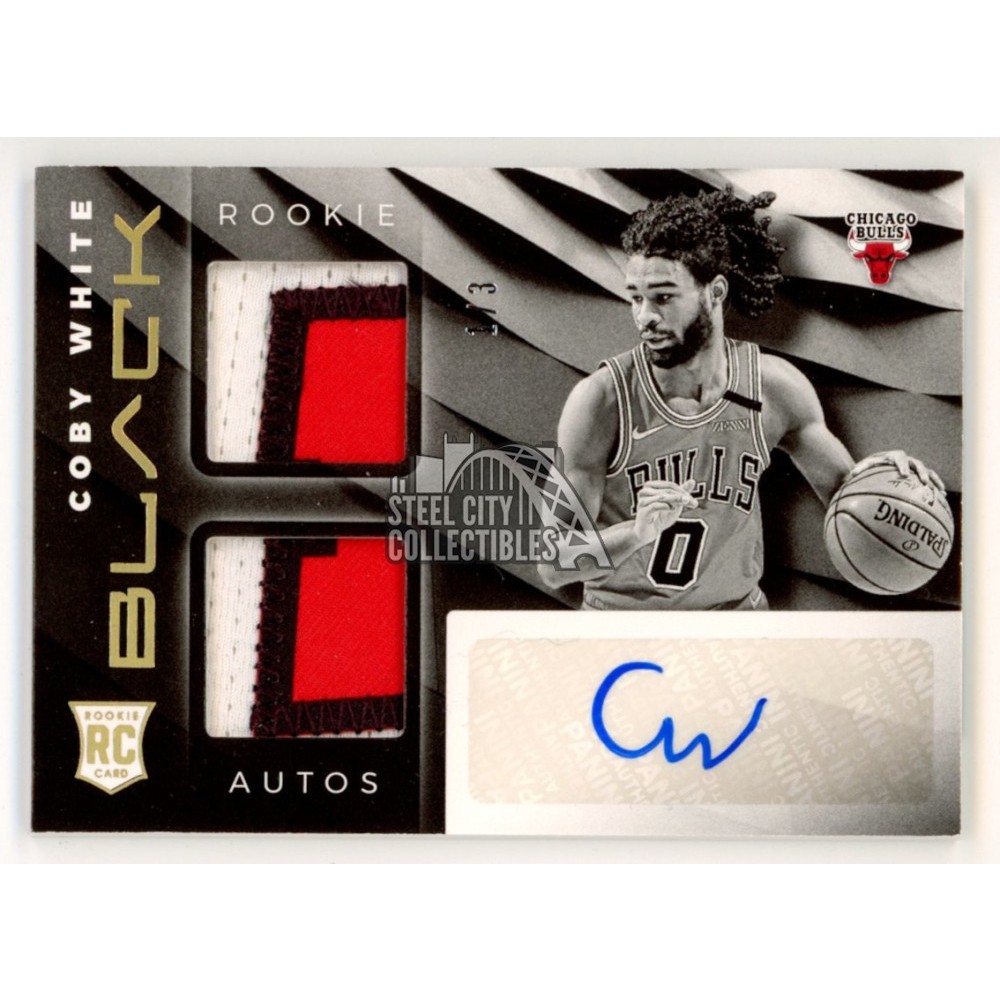 Coby White 2019-20 Panini Black Autograph Rookie Patch Card #RVM
