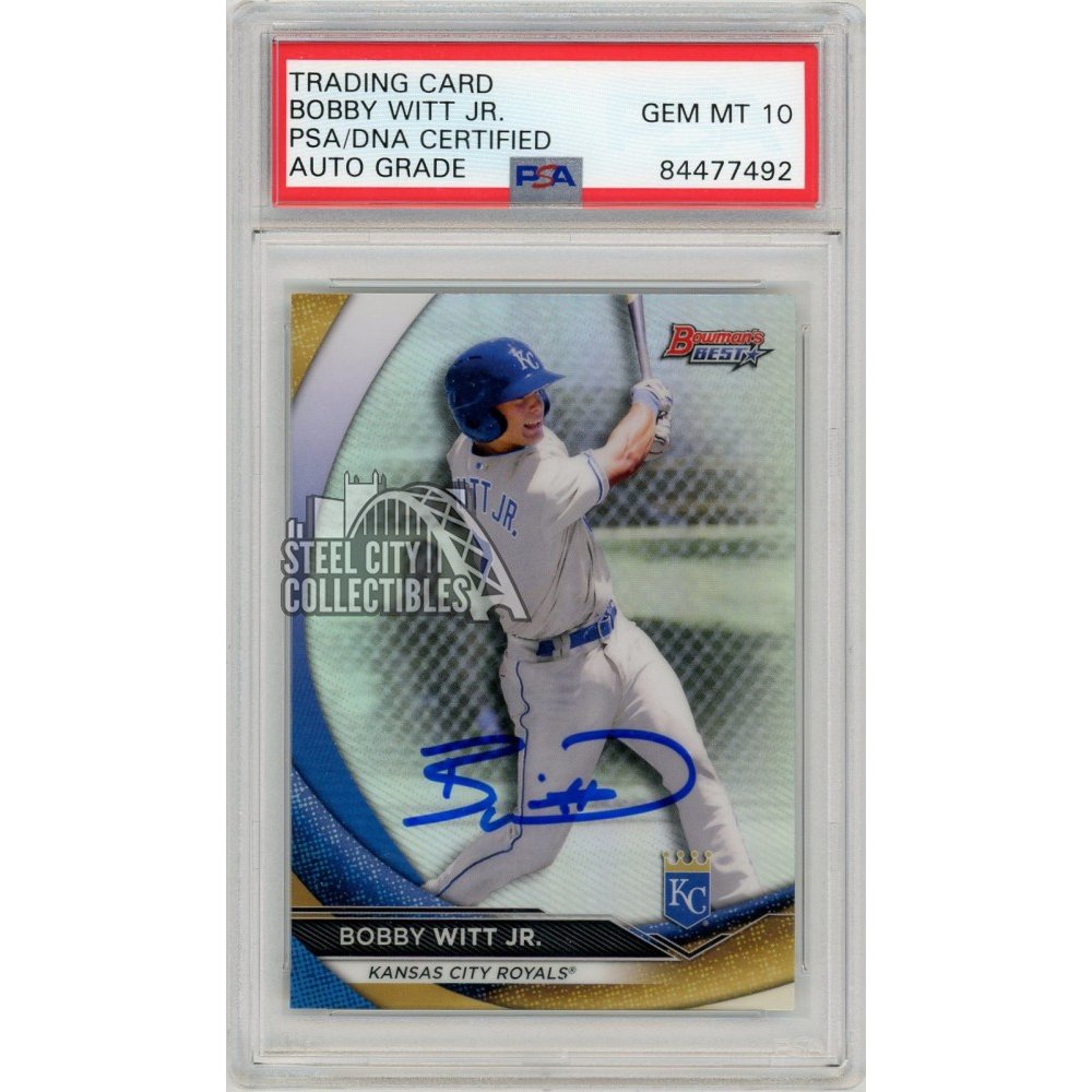 Bobby Witt 2020 Bowman's Best Autographed Refractor Card #TP-20 - PSA/DNA 10