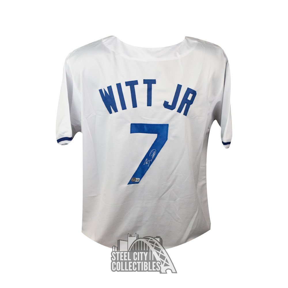 Bobby Witt Jr Autographed Kansas City White Custom Baseball Jersey - BAS