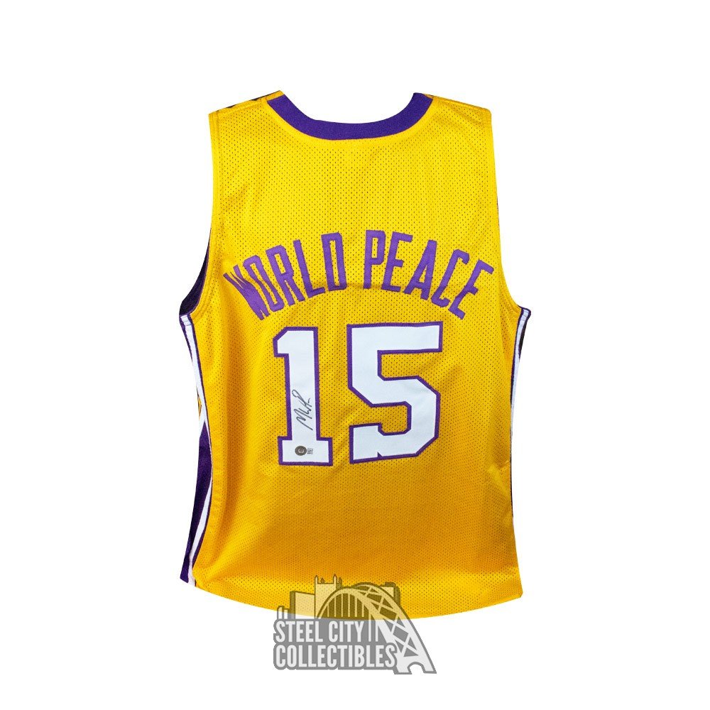 Metta World Peace Autographed Los Angeles Gold Custom Basketball