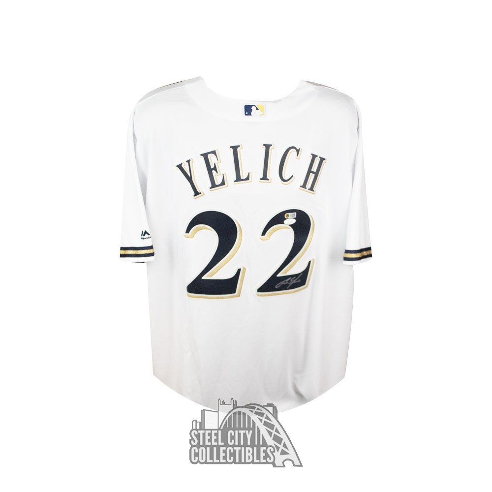 Christian Yelich Autographed Milwaukee Brewers Majestic Baseball