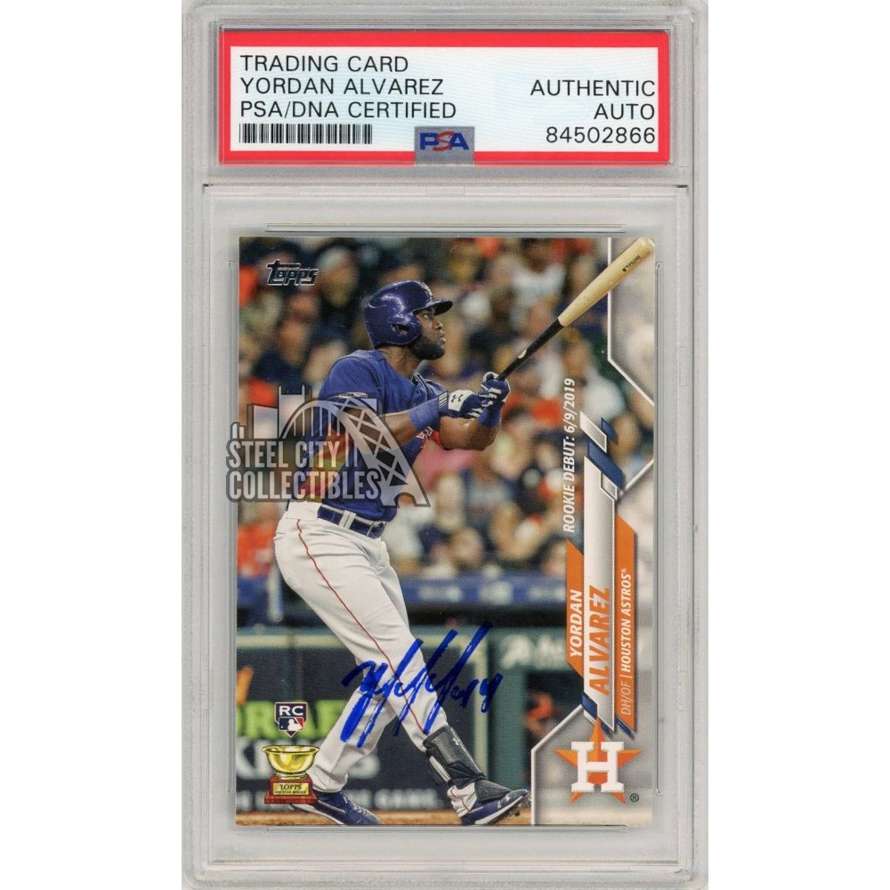 Yordan Alvarez 2020 Topps Update Autographed Rookie Card RC U-300 - PSA/DNA