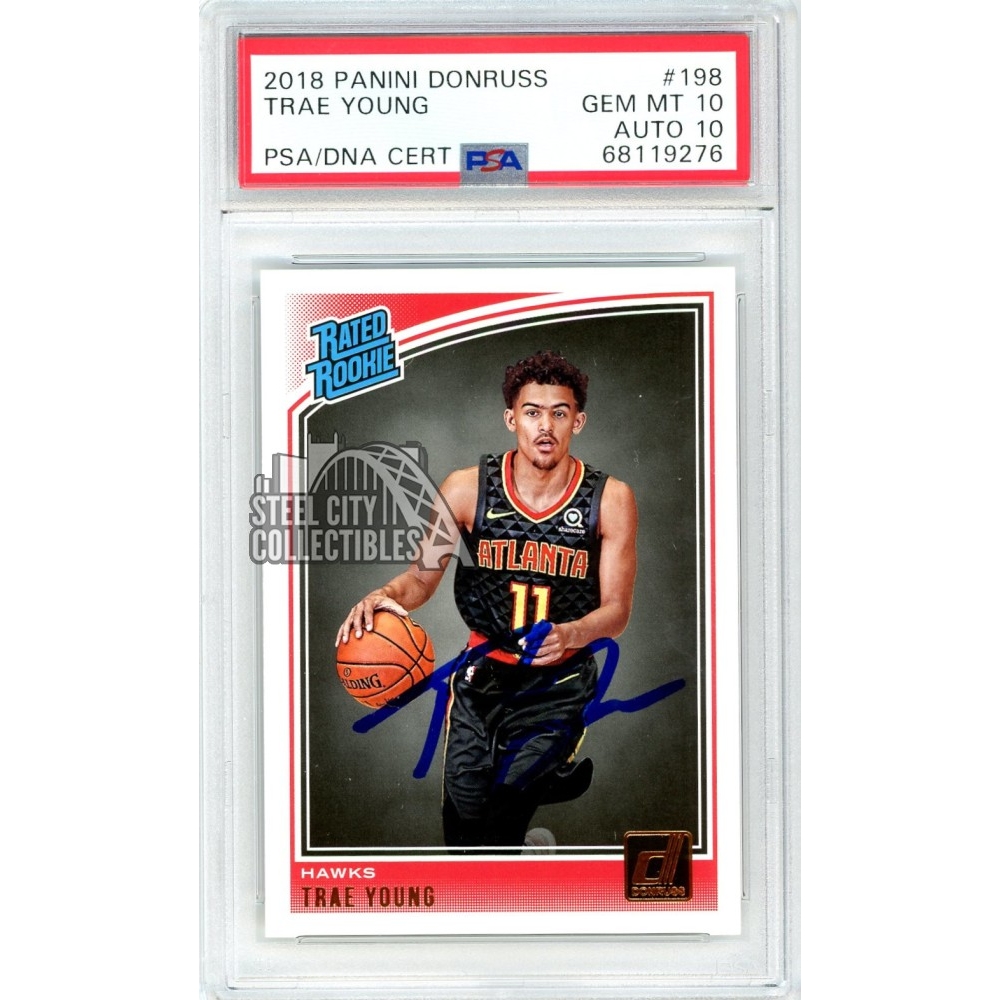 Trae Young 2018-19 Panini Donruss Autograph Rookie Card #198 PSA