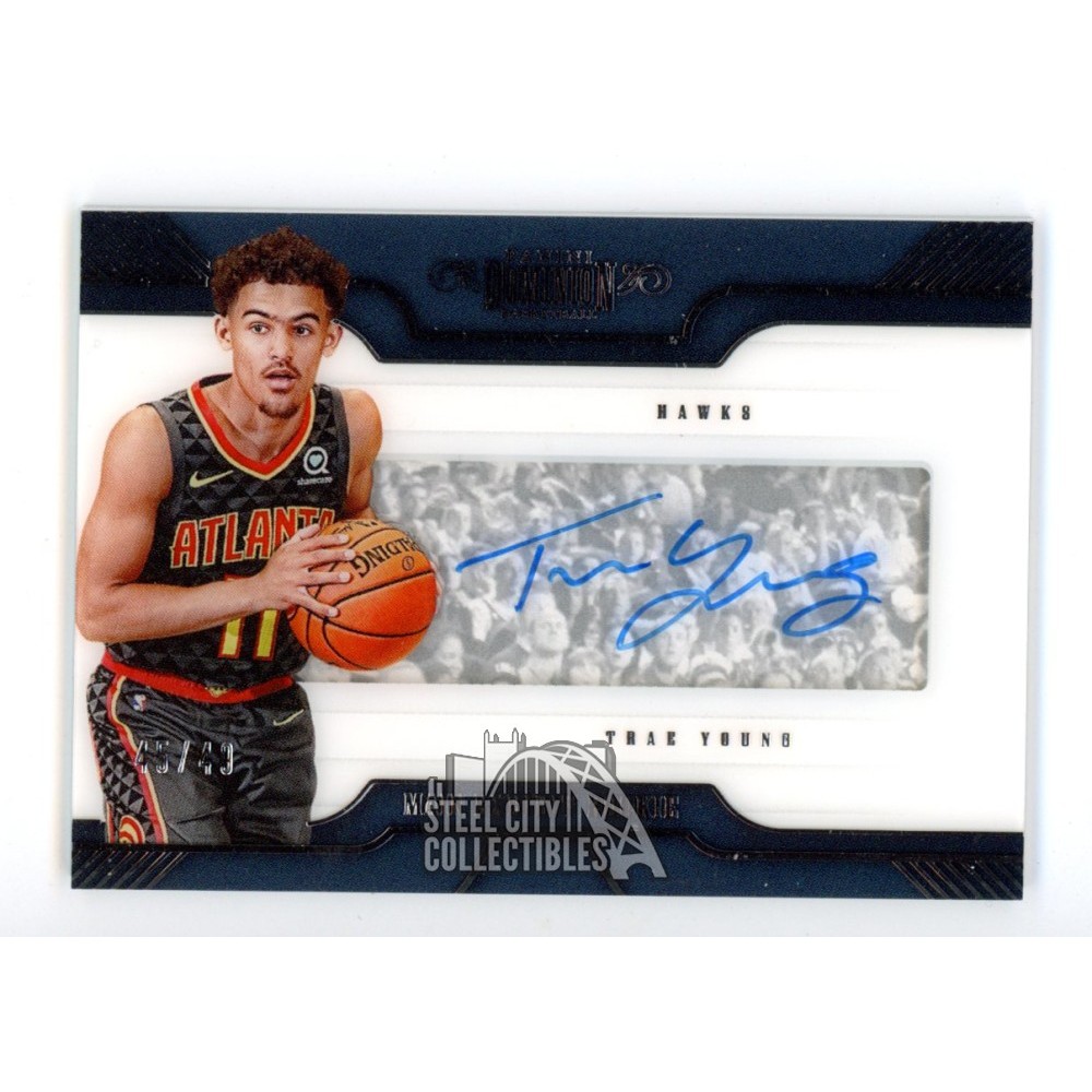 Trae Young 2018-19 Panini Dominion Exhibit Autograph Rookie Card