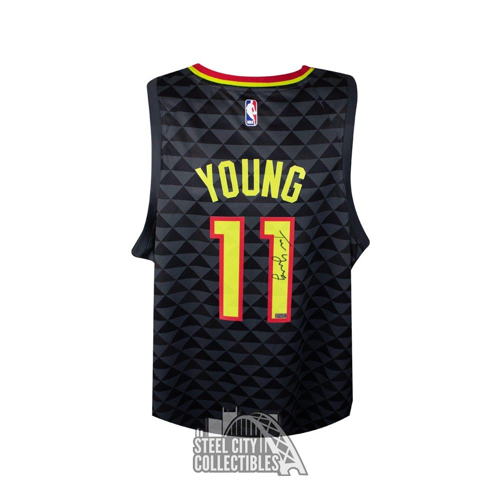 Trae Young Autographed Atlanta Black Swingman Basketball Jersey