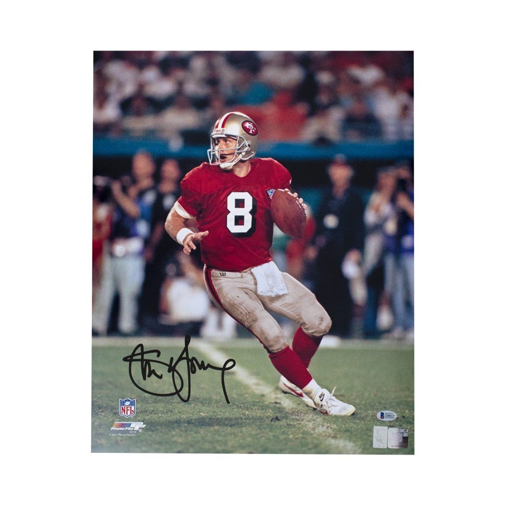 Steve Young Autographed 16x20 Photo San Francisco 49ers Beckett BAS Stock #147612 