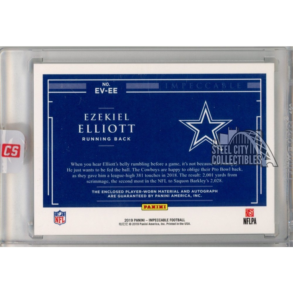 Ezekiel Elliott 2019 Panini Impeccable Emerald Autograph