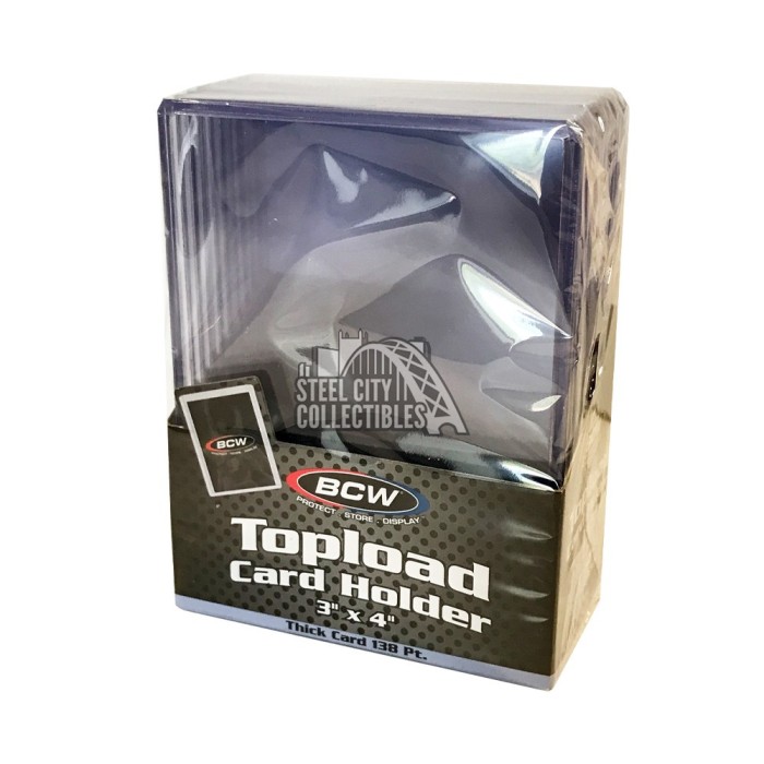 BCW 3x4 Thick Card Toploaders – 4 Packs Of 10, 40 Total, For Up To 197pt Cards