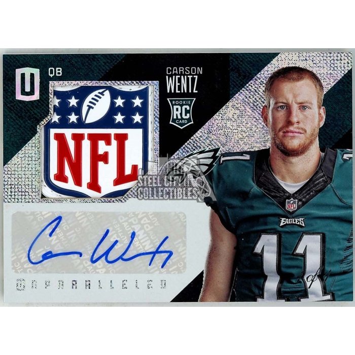 Carson Wentz 2016 Panini Unparalleled RPS Rookie Auto NFL Shield